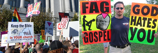 Love (brought to you by the LGBT Community) and Hatred (sponsored by the Westboro Baptist...CHURCH !?)